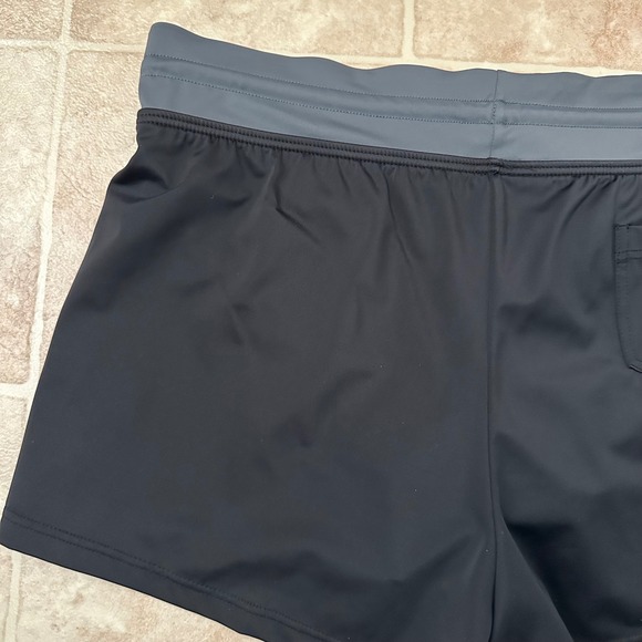 Title Nine Swim Shorts Lined Black Gray Drawstring Size Large - Picture 5 of 10